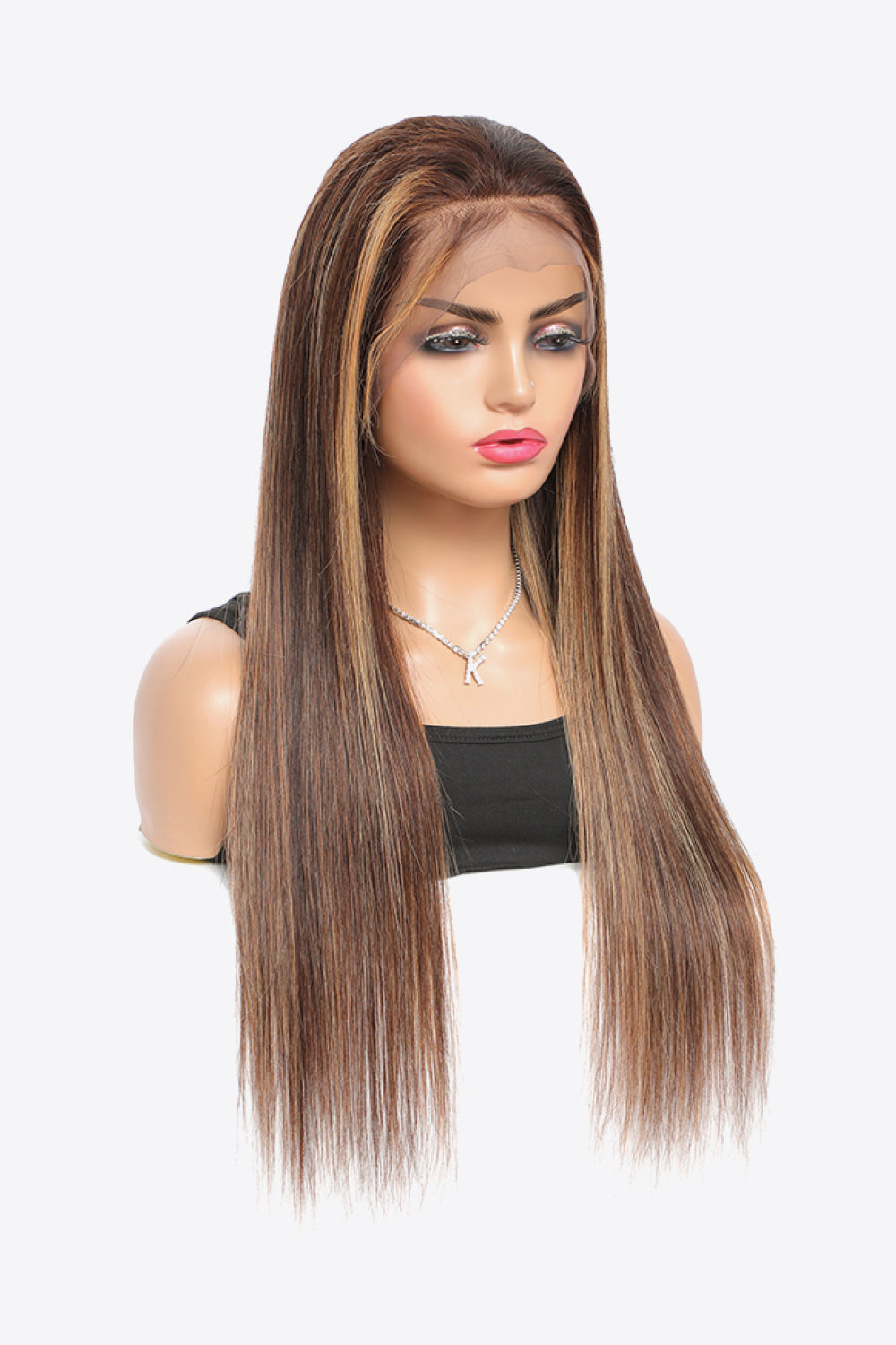 18" 160g 13*4" Lace Front Human Wigs in Brown Long 150% Density #p4/27