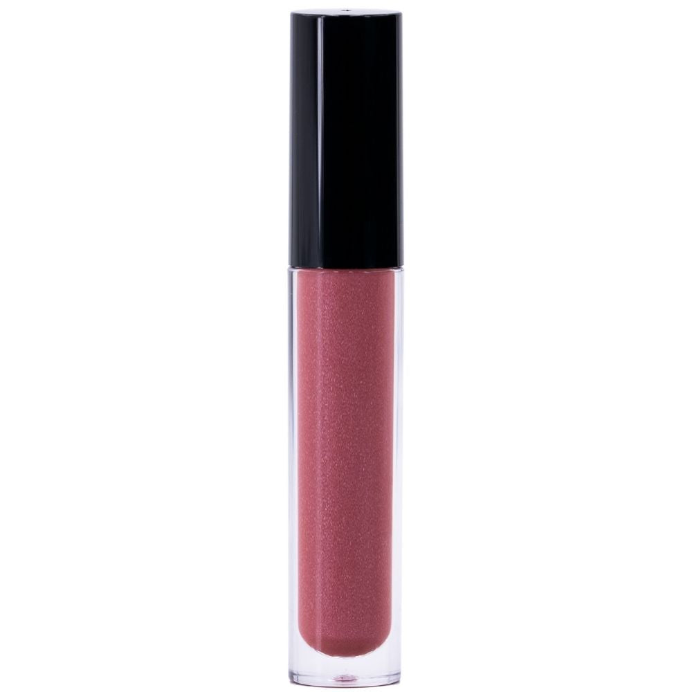 Brillo de labios con purpurina rosa carmesí