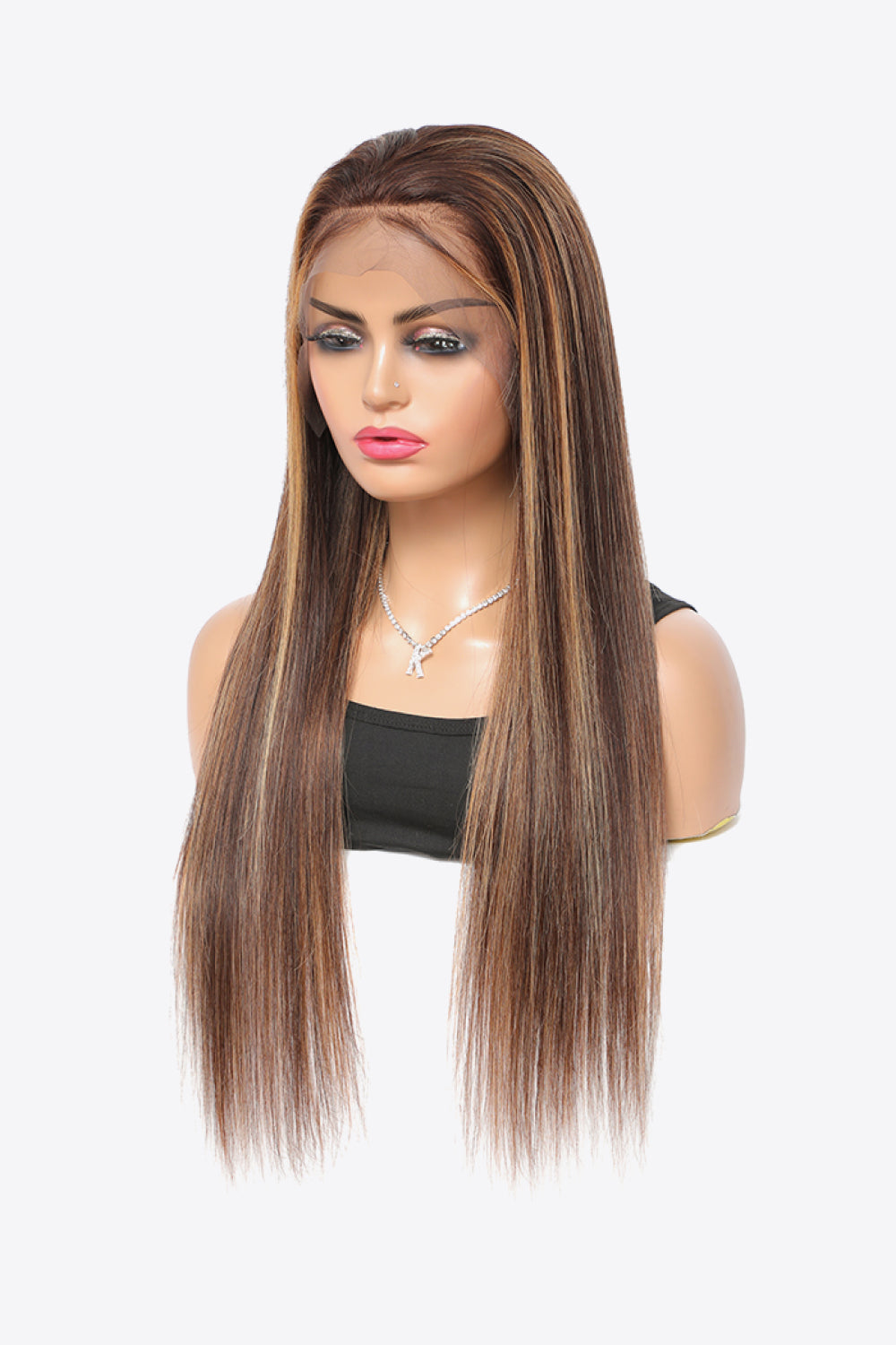 18" 160g 13*4" Lace Front Human Wigs in Brown Long 150% Density #p4/27