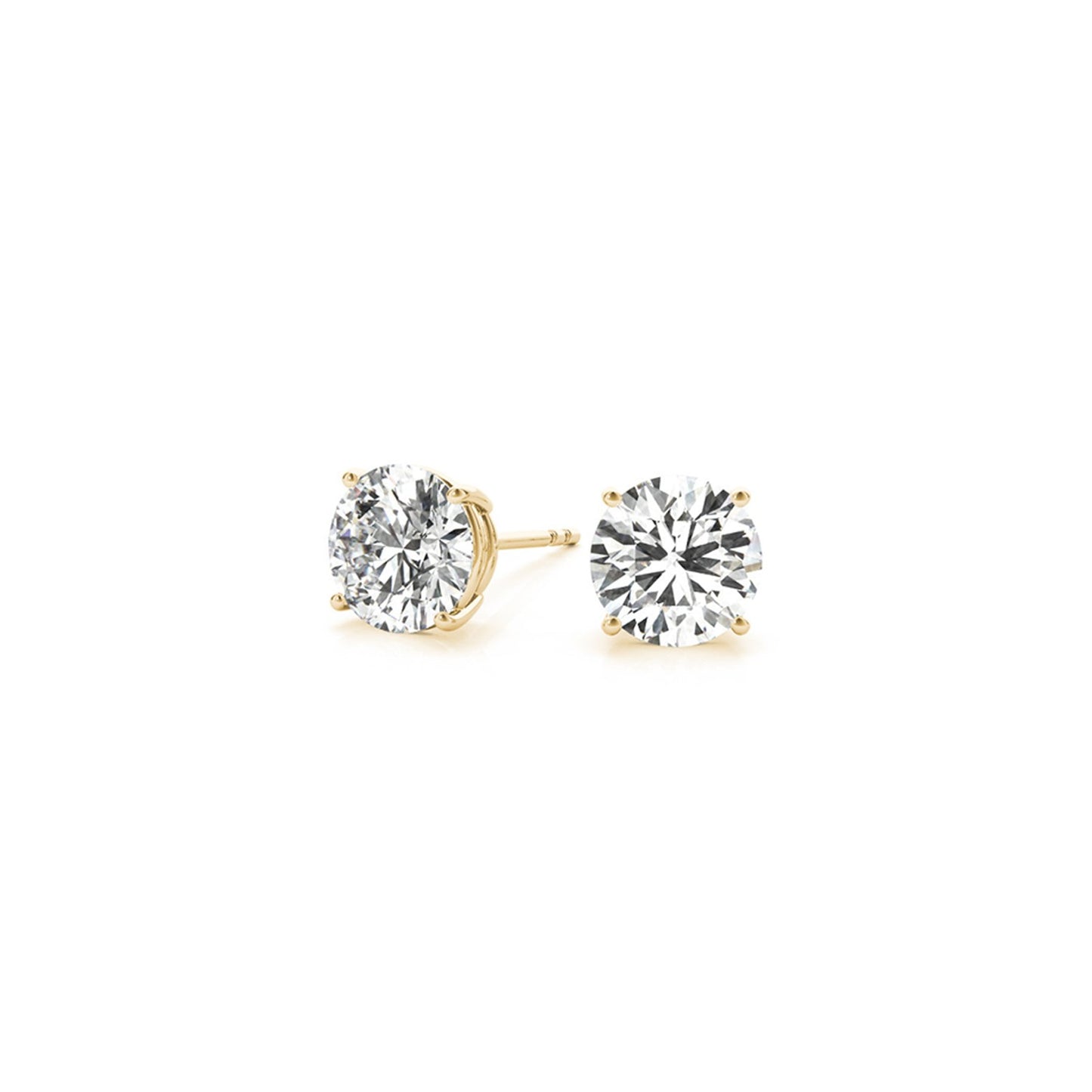 2 cttw Certified IGI Lab Grown Round Diamond Stud Earrings 14k Yellow Gold (G/VS2)