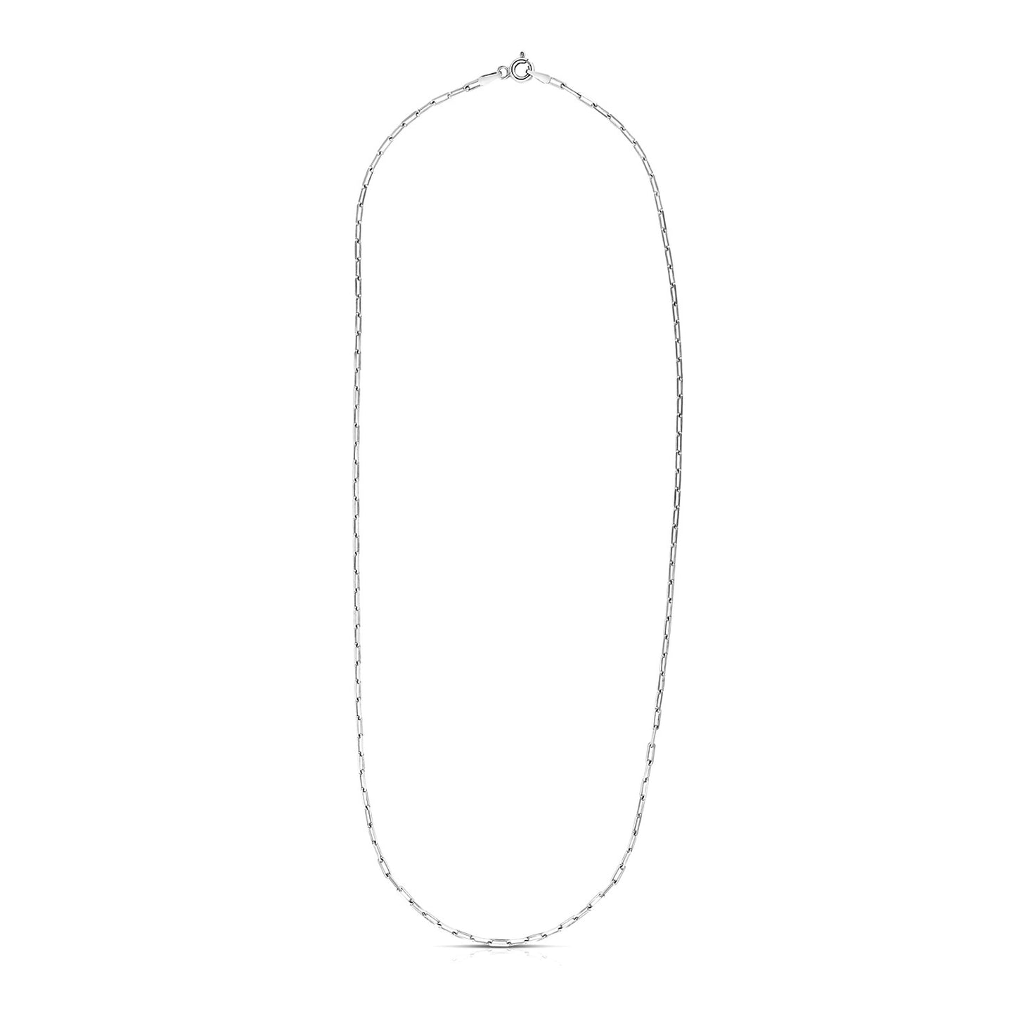 Sterling Silver Rhodium Plated Paperclip Chain (1.80 mm)