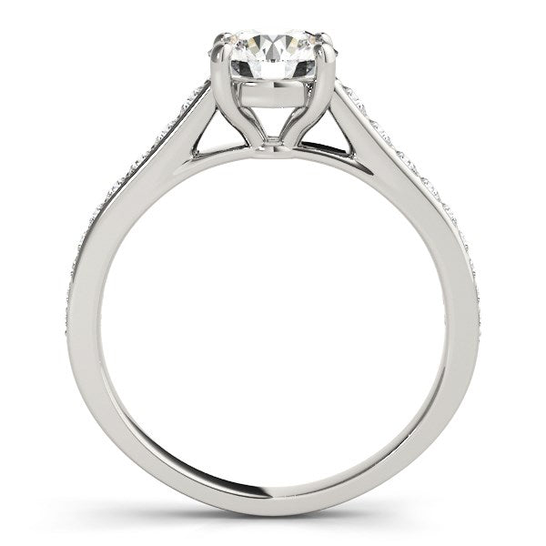 14k White Gold Graduated Single Row Diamond Engagement Ring (1 1/3 cttw)