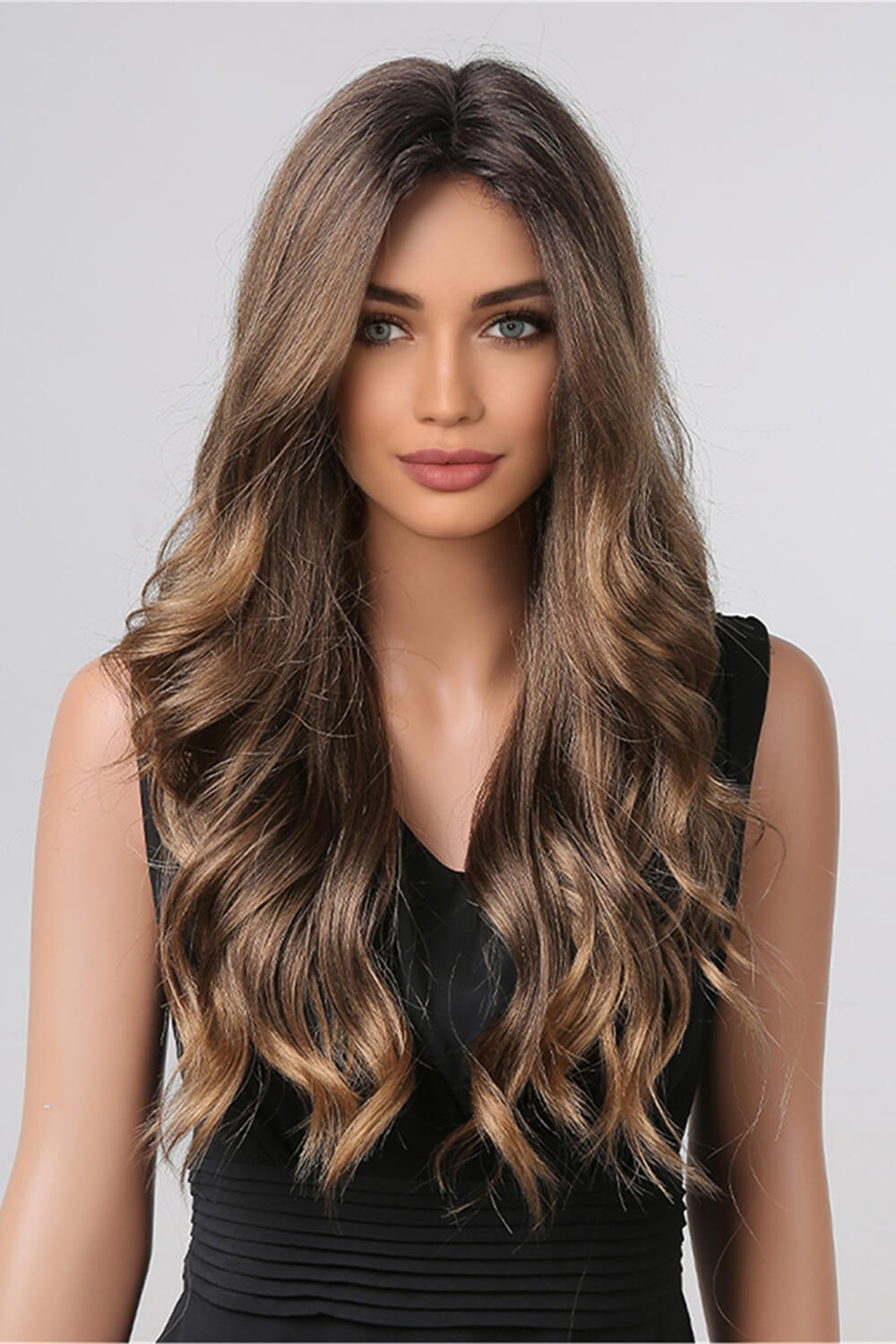 13*2" Lace Front Wigs Synthetic Long Wave 26" Heat Safe 150% Density in Golden Brown
